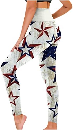 Yoga gamaše za žensku američku zastavu Ispis Dukset visokih struka baza baza Jogger Sport Workout Patriotic Pant