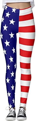Tajice visokog struka za žene 4. jula ne vide kroz atletske pantalone za kontrolu stomaka američke zastave