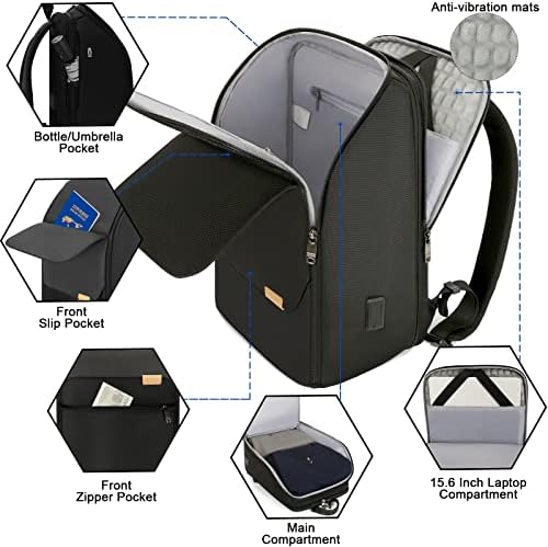 G-FAVOR Business Smart ruksak za muškarce, 15,6 inčni ruksak za Laptop sa USB priključkom za punjenje, vodootporni proširivi putni ruksak