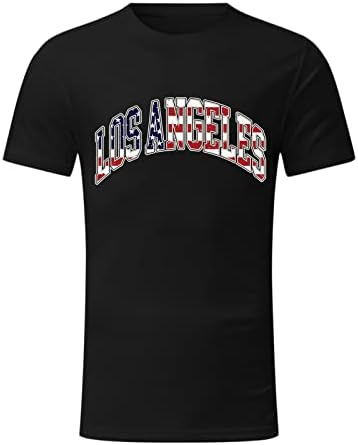 UBST 4. jula Patriotske majice za muške kratkih rukava USA Pismo zastava Ispis Crewneck Tee vrhovi ljetna casual majica
