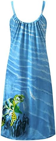 2023 proljeće ljeto ženske haljine bez rukava Tank sarafani Sea Turtle štampane haljine labava ljuljaška Mini haljina