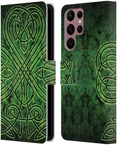 Dizajn kućišta za glavu zvanično licenciran Brigid Ashwood irski Shamrock Celtic Wisdom 3 kožna knjiga novčanik futrola kompatibilna sa Samsung Galaxy S22 Ultra 5G