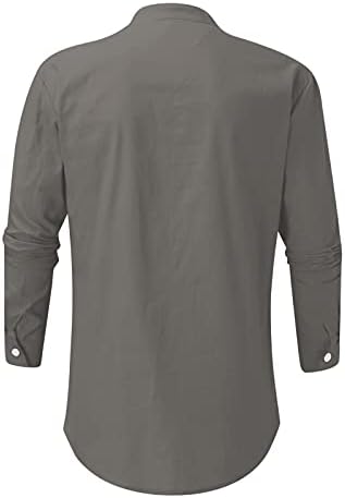 Ležerne majice za pamučne posteljine XXBR za mens, 2021 Fall muški dugi rukav, dugih rukava, ljetne majice