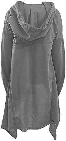 Sinzelimin Žene Asimetrični kapuljač kapuljača Ležerne prilike nepravilne dukserice za hood dame dugi tunički duksevi pulover