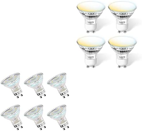 Bundle - 2 stavke: 6-Pack GU10 LED Sijalice, 5000k Daylight White 50W ekvivalent & amp; 4-Pack GU10 pametne sijalice, podesivo bijelo svjetlo, radi sa aplikacijom i glasovnom kontrolom