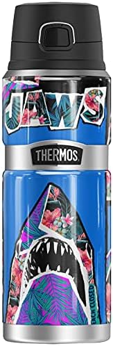 JAWS cvjetni papirni kolaž Termos nehrđajući kralj nehrđajući čelik boca za piće, vakuum izolirani i dvostruki zid, 24oz