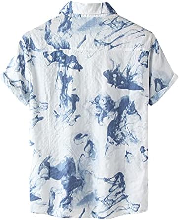XXBR MENS Havajske majice kratka rukava mastila i pranje rublje Ležerne košulje Ljeto dugme dolje Vintage
