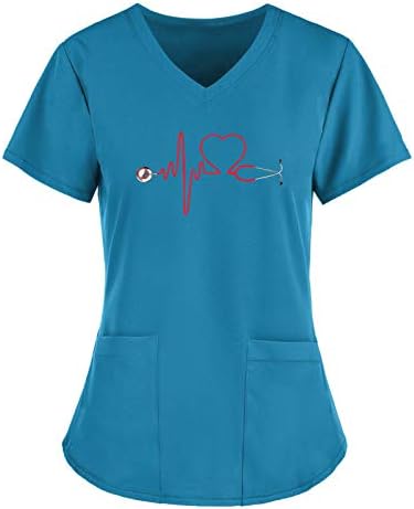Grafički pamučni pamučni dukseri za žensku dukseru Closety Majica Ljeto mekani udobni kratki rukav lagani top