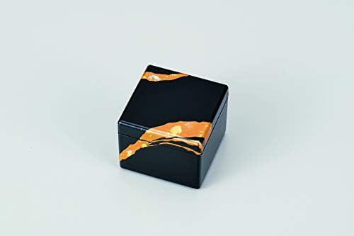 土谷 漆器 Vaša omiljena sitnica zlatna folija sitna kutija sa ogledalom, 6,5 × 6,5cm, crna