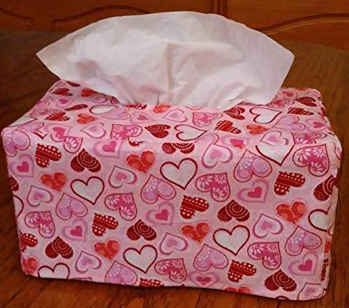 Poklopac kutije za tkivo, pravokutnik, blistavo ružičasta srca Pravokutni poklopac kutije za tkivo