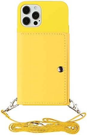 Shinyzone futrola za telefon kompatibilna sa iPhoneom 14 Pro Max 6.7,futrola za novčanik sa remenom za Žene,PU kožna preklopna navlaka sa držačem kreditne kartice silikonski Gel meka futrola za leđa, žuta