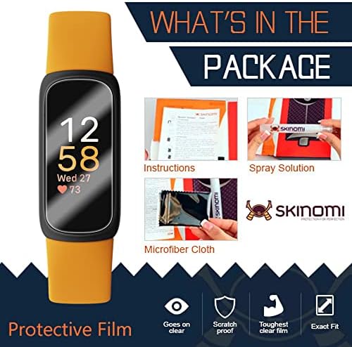 Skinomi zaštitnik ekrana kompatibilan sa Fitbit Inspire 3 Clear TechSkin TPU HD filmom protiv mjehurića