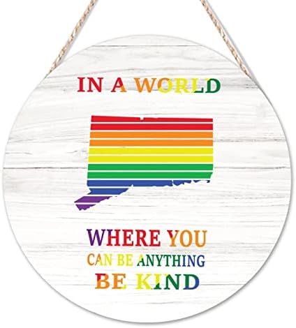 Potpiši dobrodošlicu LGBT Pride Okrugli drveni znakovi klasični poljubac me brate potpisuje ponos i ponosna