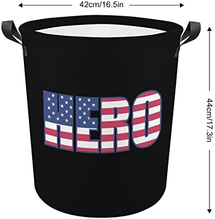 Korpe za veš sa zastavom američkog heroja sa ručkama vodootporne sklopive okrugle korpe za odeću Organizator