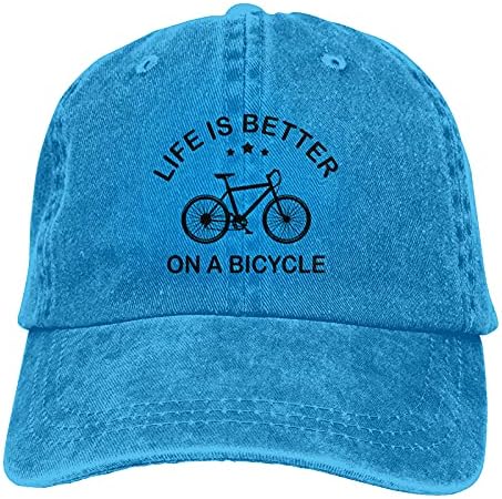 Život je bolji na biciklističkim sloganskim kaubojskim šeširima Unisex Podesive vintage bejzbol kape crne