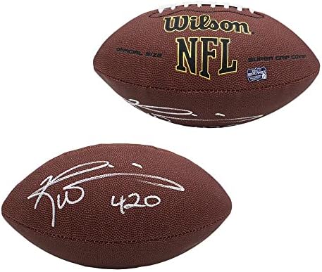 Ricky Williams potpisan Miami Dolphins Kompozitni kožni Super Grip NFL fudbal sa natpisom 420 - autogramirani