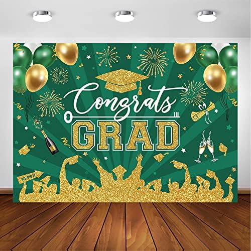 Avezano pozadina za diplomiranje čestitke dekoracije za diplomske zabave zelena i Zlatna klasa 2023 Photoshoot pozadina čestitajte rekvizite za Baner za proslavu mature