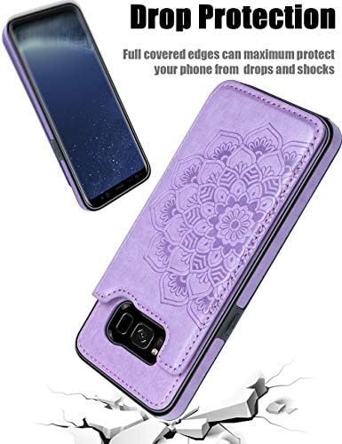 MMHUO za Samsung Galaxy S8 slučaj sa držačem kartice, Flower Magnetic Back Flip Case za Samsung Galaxy S8