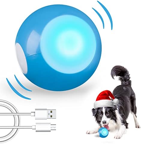 Interaktivne igračke za pse, automatsko valjanje zauzeta lopta sa LED bljeskalicama, USB punjiva, pokretna