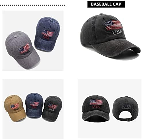 Tolatr Američki šešir za zastavu američka zastava bejzbol kapa SAD taktički šešir oprani šeširi u nevolji