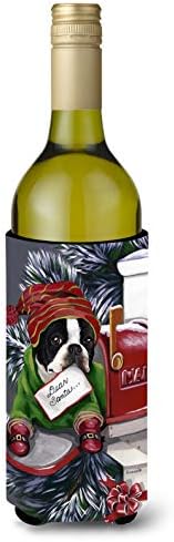 Caroline's blaga PPP3035Literk Boston Terrier Slanta Božićno vino Boce Hugger, boca hladnije rukava za rušenje