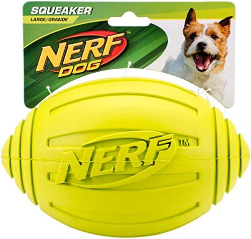 Nerf Dog nogometne pse igračku za pse sa interaktivnim škljocačem, laganim, izdržljivim i vodootpornim,