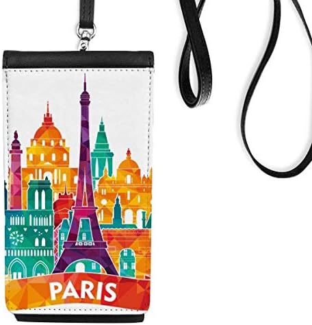 Dvorac Paris France Eiffel Tower Telefon novčanik torbica Viseće mobilne torbice Crni džep
