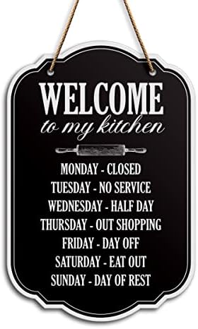 Smiješan je kuhinjski zidni dekor, u ponedjeljak zatvoreno, kućni znak za kuhinju blagovaonica Restoran