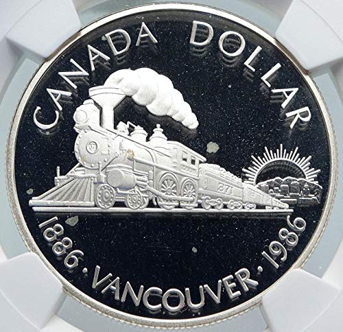 1986 CA 1986 Kanada Vancouver UK Queen Elizabeth II Vlak Kovanica PF 67 Ultra Cameo NGC