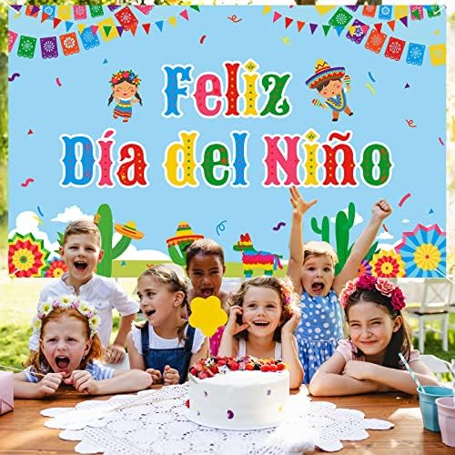 Feliz Dia del Niño pozadina 72x45 inča Meksička dekoracija za Dan djeteta Fiesta Party tkanina Banner Školska