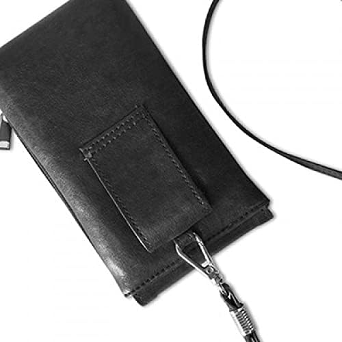 Crtani filmska linija Ilustracija uzorak Telefon novčanik torbica Viseće mobilne torbice Crni džep