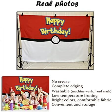 8x6ft Cartoon Video igra rođendan fotografija pozadine Magical Pet crveno-bijela Lopta fotografija pozadina