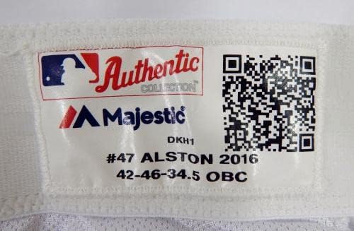 Arizona Diamondbacks Garvin Alston # 47 Igra Polovne bijele hlače 42-46-34.5 416 - Igra Polovne MLB hlače