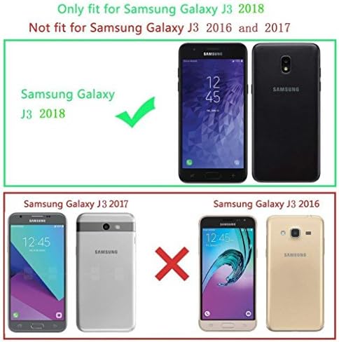 Galaxy J3 2018, J3 Achieve, J3V J3 V 3rd Gen, J3 Star, Amp Prime 3 Case, [Flower Embossed] koža novčanik