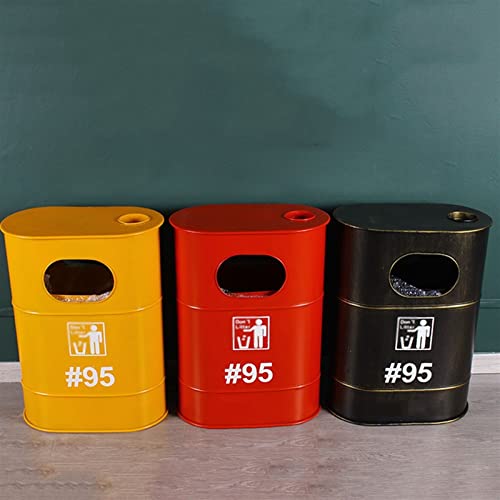 Ditudo kante za smeće Kante za smeće Metal Retro Stari industrijski stil Glačalo kanta za smeće može ukrasiti ulje mogu ukrasiti kovano željezo / žuto