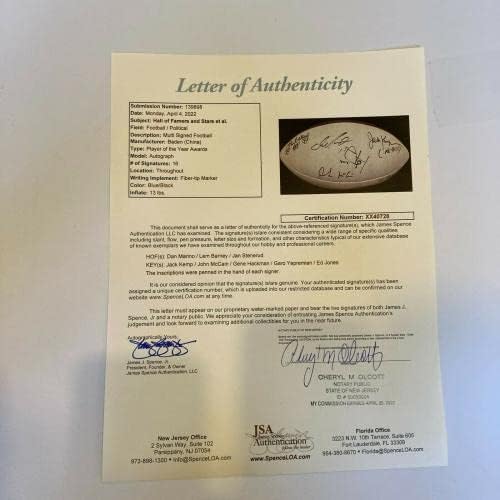 2005 Super Bowl potpisao fudbal Dan Marino Gene Hackman Jack Kemp John McCain - AUTOGREMENT Fudbal