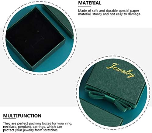 Kutija za odlaganje pipka Cabilock 4pcs KRAFT papir kartonske kutije za nakit sa kutijom za pakiranje nakita Bowknot za obljetnice za obljetnice Vjenčanja Party Green Nakit Poklon kutije