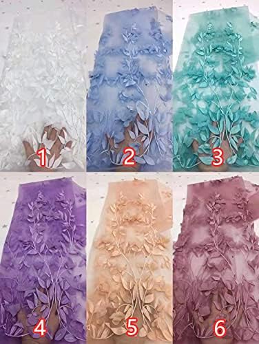 SELCRAFT Nice 3D Flowers vez afrička tkanina čipka / meka čipka od pređe od francuskog tila za večernje haljine vjenčanica za zabave bijela boja 1 fab.4348