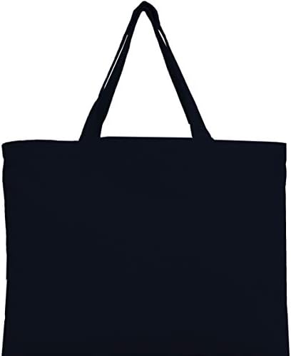 Threadart višekratne torbe od pamuka od 6 komada pakovanje od 6 | za zanate, kupovinu, namirnice, knjige, torbu za dobrodošlicu, torbu za plažu i još mnogo toga / ekološki prihvatljiva / Velikodušna veličina 12x16-Crna