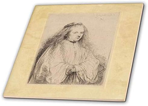 3D ruža slika Rembrandt skice The Little Jewish mladenka keramička pločica, višebojna