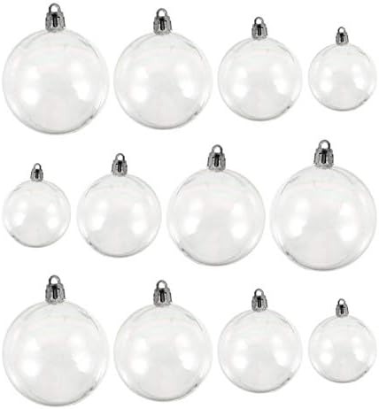 NUOBESTY 18kom Clear Fillable ornament Balls Božić DIY Craft Ball Decorating na jelke za Božić, vjenčanje,