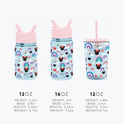 Jednostavna moderna Disney Dječija flaša za vodu Plastična Tritan šolja bez BPA sa slamnatim poklopcem otpornim