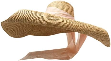 Žene diskete za sunčanje sa širokim rubom prozračne čvrste valjane kape za plažu zaštitni odmor za odmor