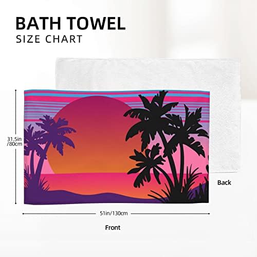 Microfiber Hawaii Hawaiian ručnik za zalazak sunca sa palmima šareni 80-ih ručnik za kupanje 90-ih, slobodan