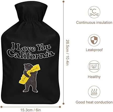 Medvjed I Love California Hot Botter za boce za vodu za vodu s toplim plišnim poklopcem za bolove u krevetu