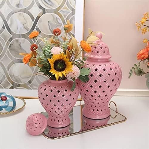 Walnut Pink Ginger Jar Ceramics Hollow General Jar Skladištenje Skladište JAR Spremnici Art Dekorativni
