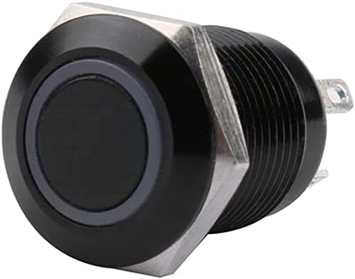 FACDEM 12 mm vodootporni oksidirani prekidač s crnim metalom sa LED svjetiljkom Momentalni zasum za zatvaranje