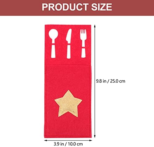 Aboofan Vjenčani stol 4pcs kineska zvijezda crvena vilica za vilice Srebrni softver Pocket pribor za jelo