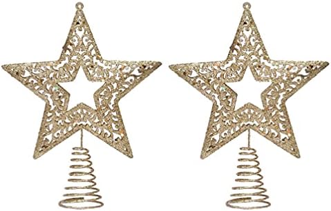 Yardwe 2pcs Božićno stablo Topper Glitter Star Tree Topper Crystal Božićna zvijezda svijetla božićna stabla