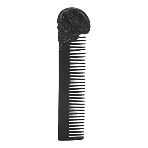Češalj brkova od nehrđajućeg čelika, kućni salon Muškarci brada češljem sa ručkom u obliku slova lubanje